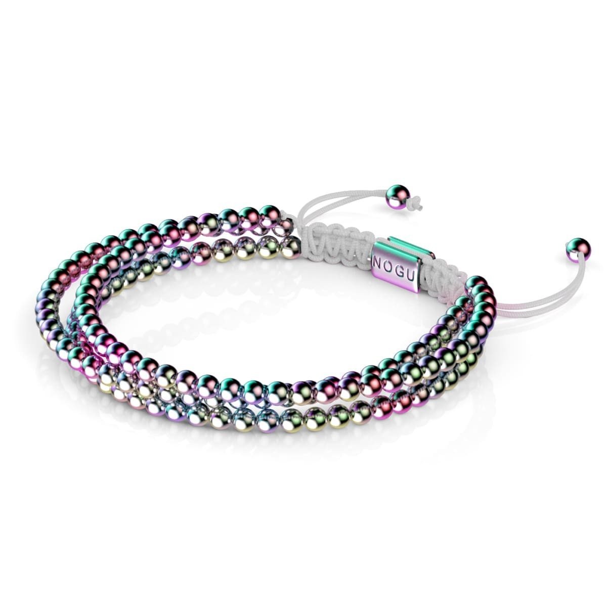 Dreifaltigkeit | Einhorn Silber x Weiß | Dreireihiges Armband